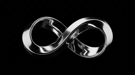 Chrome Mobius Strip on Black Background