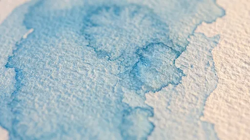 Macro Blue Watercolor Wash on Textured Paper
