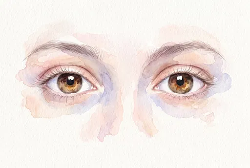 Watercolor Illustration of Gentle Brown Eyes