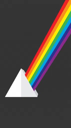 Minimalist White Prism With Rainbow Beam