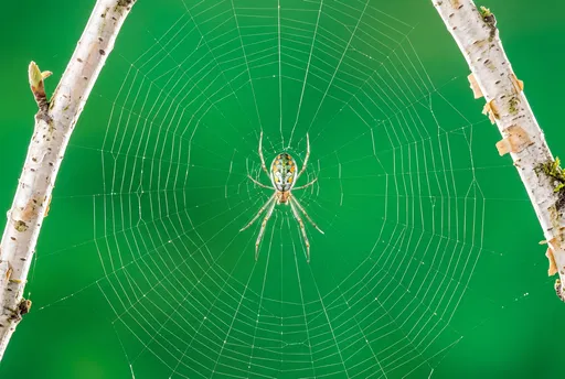 Orchard Spider Centered on Geometric Web