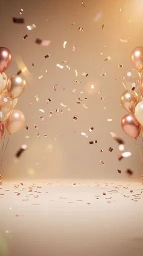 Rose Gold Confetti and Balloons Studio Background