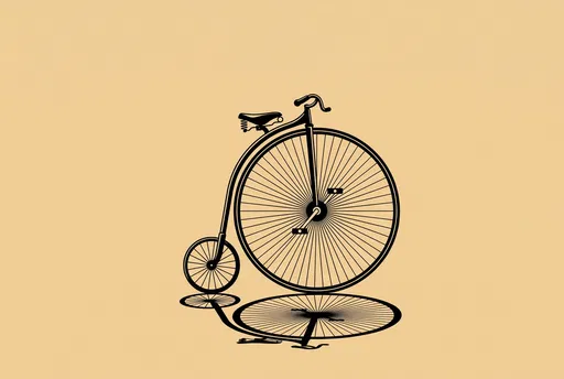 Minimalist Vintage Penny-Farthing Bicycle Illustration