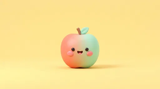 Cute 3D Pastel Apple Character