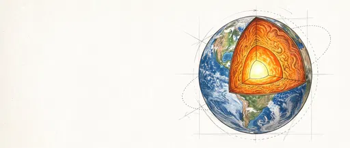 Hand-Drawn Planet Earth Geological Cutaway Illustration