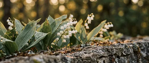 Lily of the Valley on Stone Ledge
