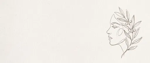 Minimalist Line Art Woman With Olive Branch