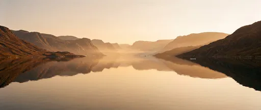 Serene Golden Fjord at Sunrise