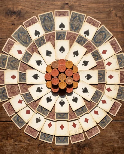 Vintage Playing Cards and Chips Mandala