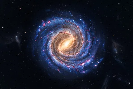 Vibrant Spiral Galaxy in Deep Space