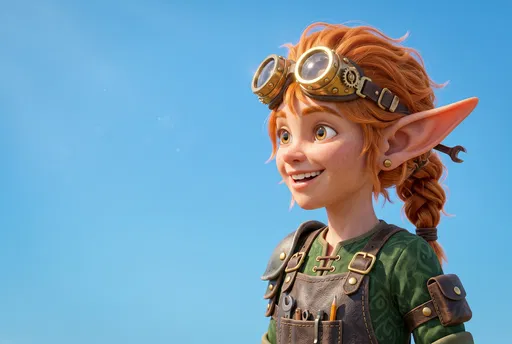 Stylized 3D Artisan Elf with Goggles