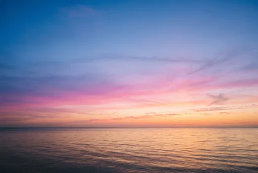 Colorful Dusk Sky Over Calm Ocean