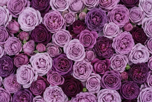 Purple and Lilac Roses Flat Lay