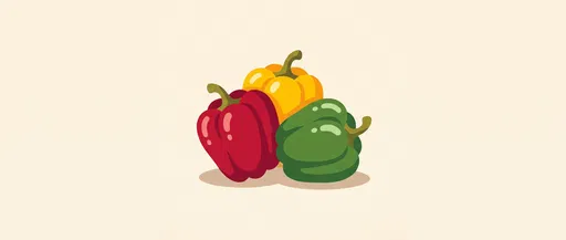 Flat Vector Bell Pepper Trio