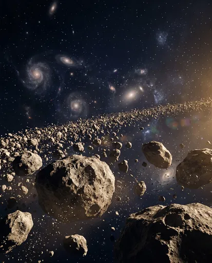 Asteroid Belt and Distant Spiral Galaxies