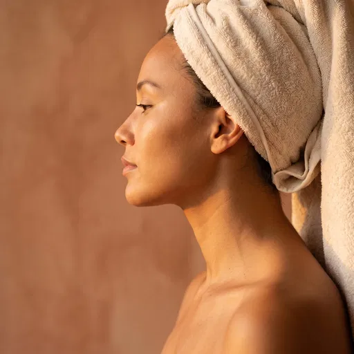 Woman Profile in Spa Towel