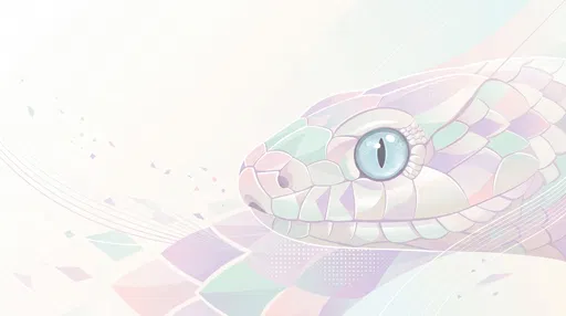 Pastel Geometric Snake Head Illustration