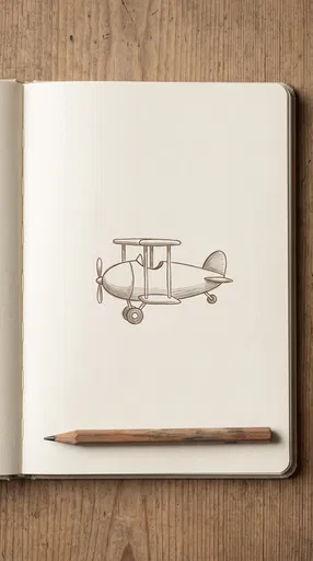 Simple Biplane Sketch in Open Notebook