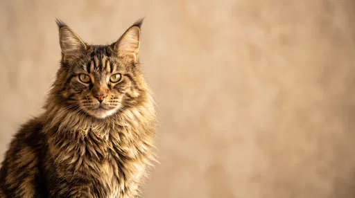 Majestic Brown Tabby Maine Coon Cat Portrait