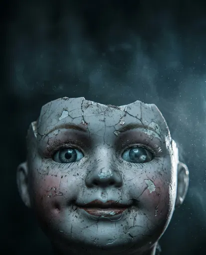 Cracked Vintage Porcelain Doll Head