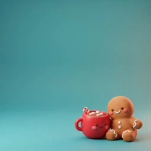 Cute 3D Gingerbread and Cocoa Mug