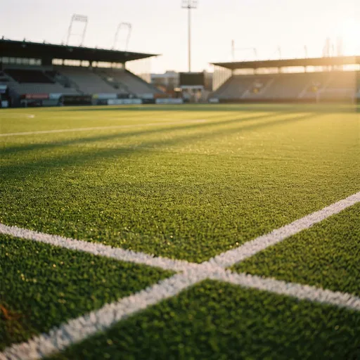 Golden Hour Stadium Turf Background