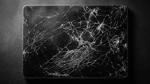 Shattered Black Tablet Screen Overhead