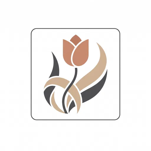 Minimalist Stylized Tulip Square Icon