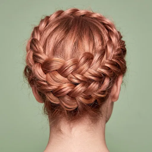 Rose Copper Braided Crown Hair Updo