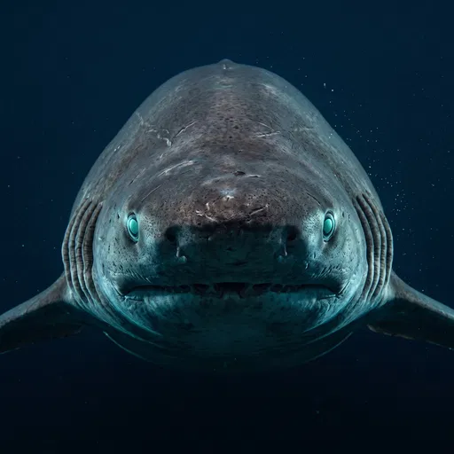 Front Portrait of Sixgill Shark