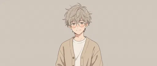 Smiling Anime Boy With Glasses Portrait