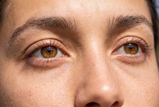 Close-Up of Amber Brown Almond Eyes
