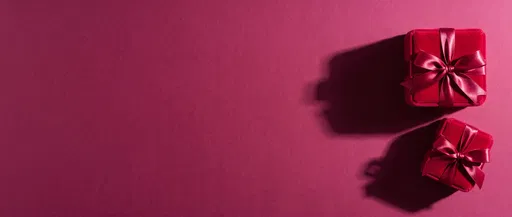 Red Velvet Gift Boxes on Magenta Background