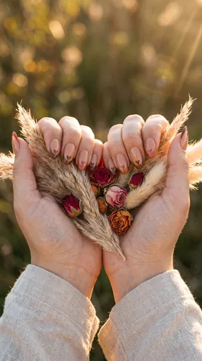 Cupped Hands With Heart Tip Nail Art