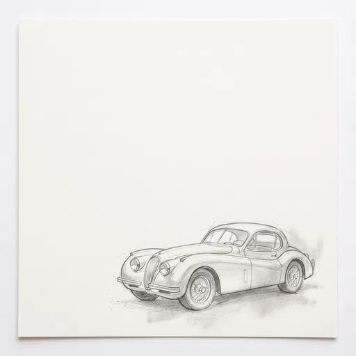 Classic Coupe Pencil Sketch With Copy Space