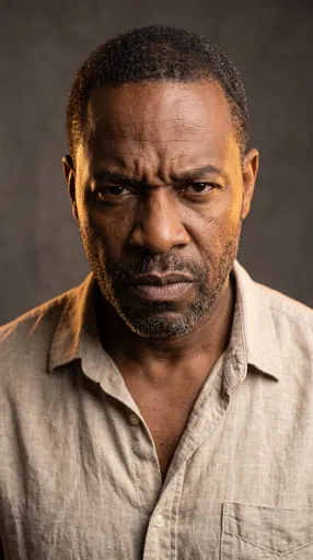 Intense Studio Portrait of Angry Man