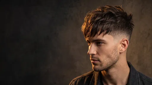 Man With Textured Fringe Haircut Portrait