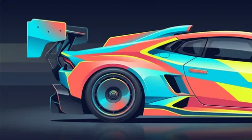 Vibrant Vector Race Car Rear Profile