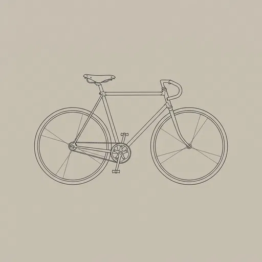 Minimalist Line Drawing of Classic Bicycle