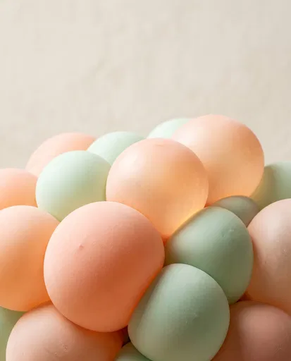 Pastel Peach and Mint Silicone Spheres