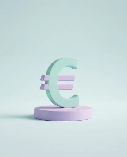Matte Pastel 3D Euro Symbol Icon