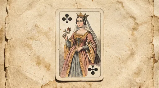 Vintage Queen of Clubs Playing Card
