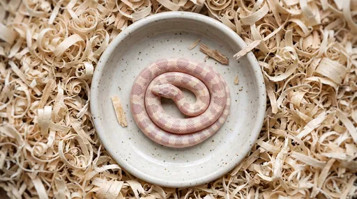 Juvenile Snow Kingsnake in Ceramic Dish