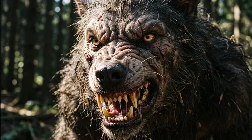 Snarling Werewolf Beast in Forest