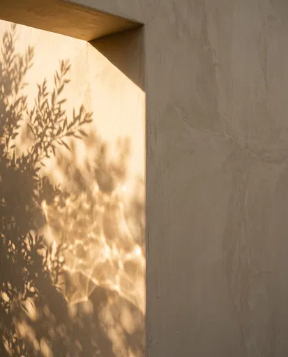 Sunlight and Shadows on Plaster Wall
