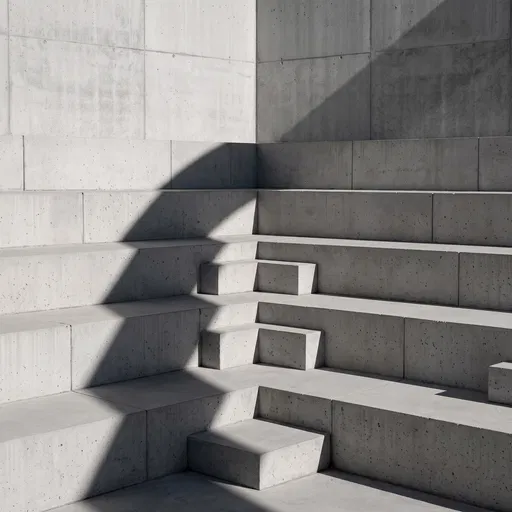 Brutalist Concrete Stepped Corner Stage