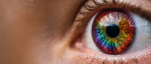 Macro Close-Up of Rainbow Colored Eye