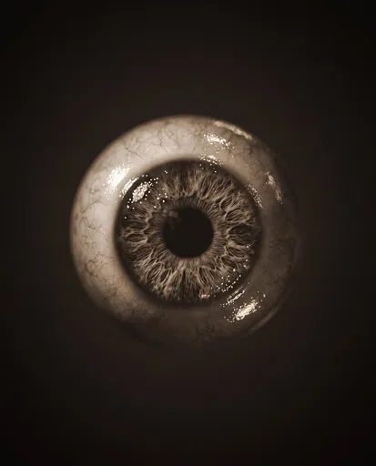 Sepia Monochrome 3D Human Eyeball Render