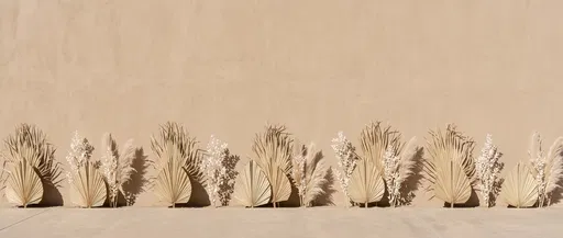 Dried Palm and Pampas Stucco Background