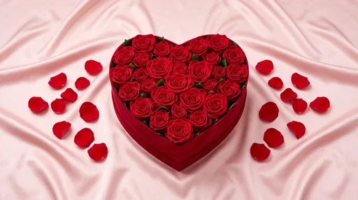 Heart Box of Red Valentine Roses